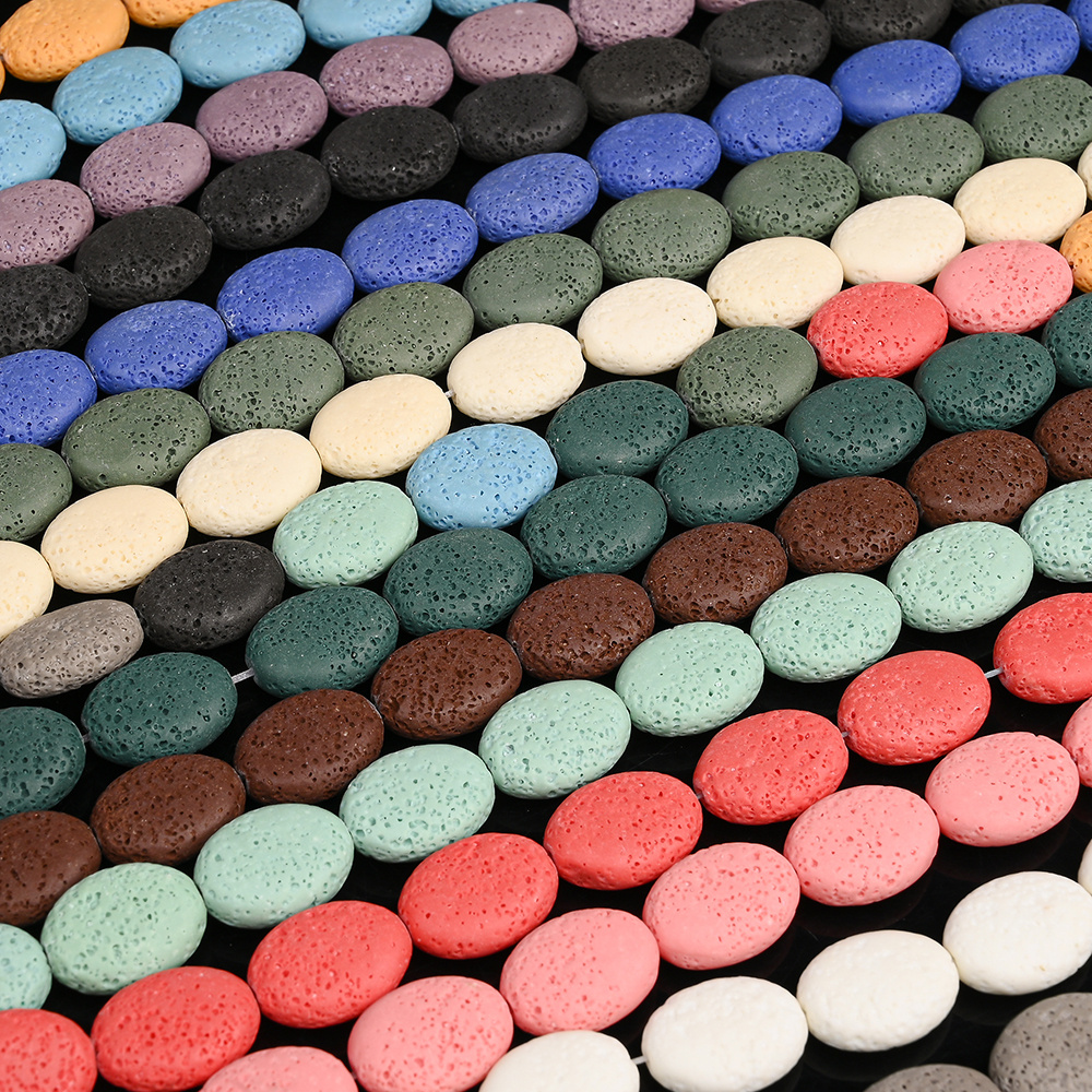 Natural Stone Beads Ellipse Loose Spacer Beads